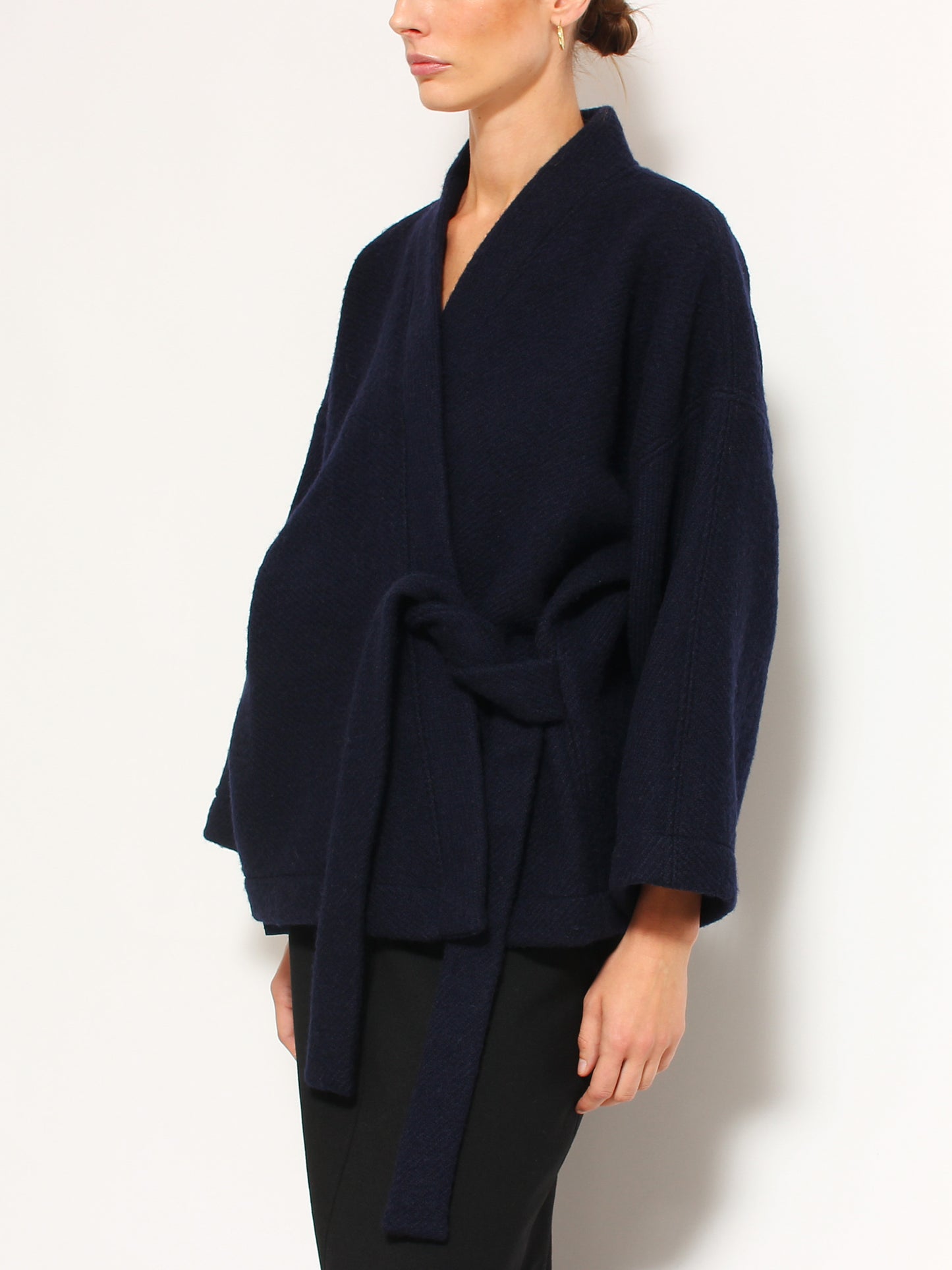 Granatowe kimono Røros Tweed