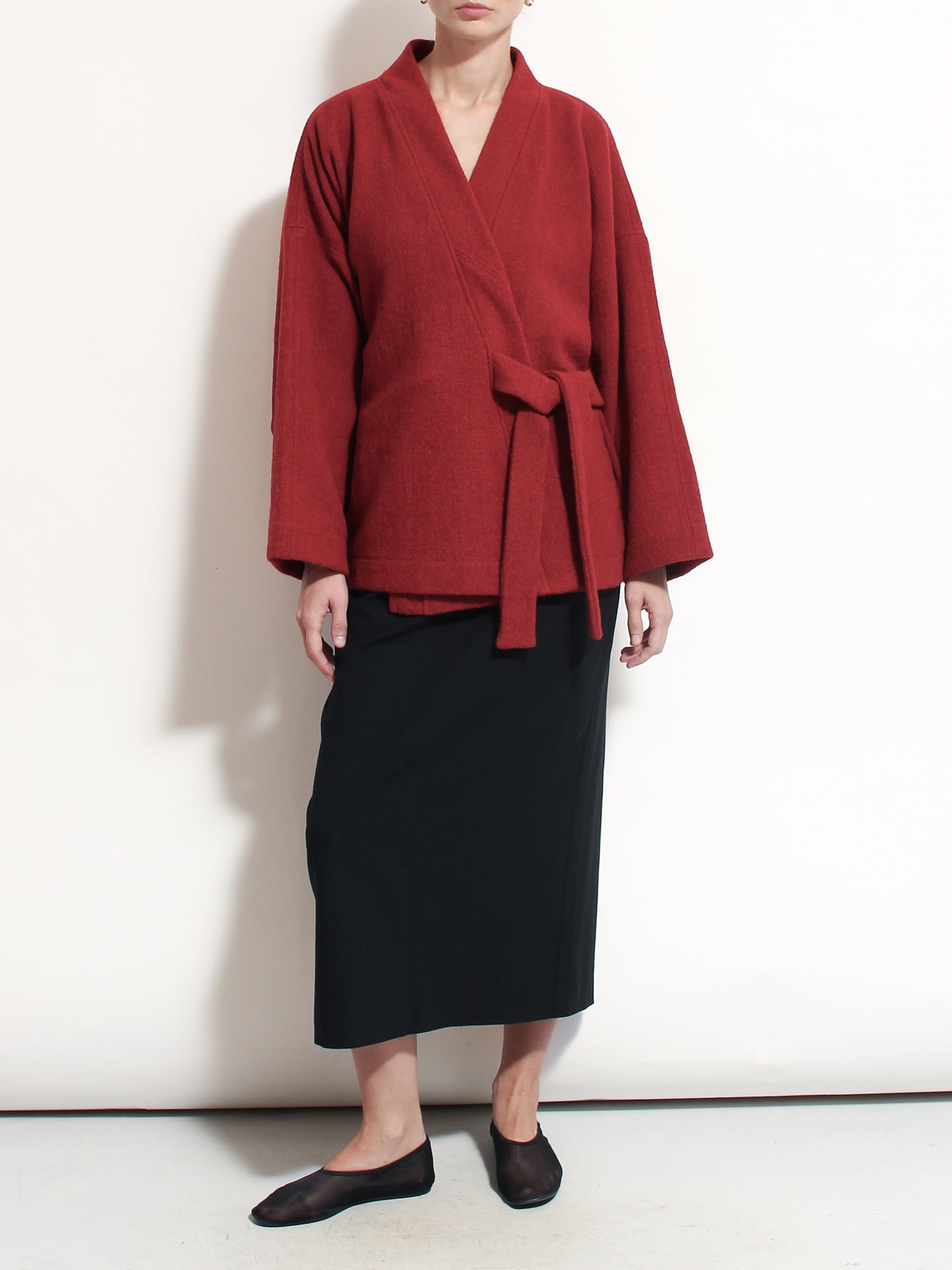 Czerwone Kimono Virgin Wool