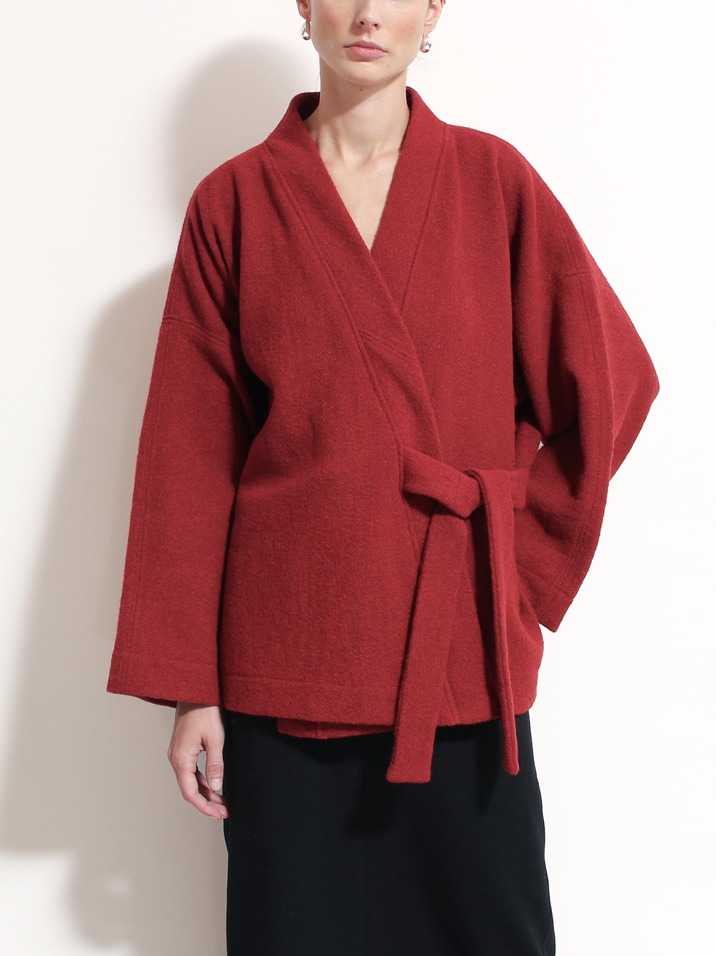 Czerwone Kimono Virgin Wool