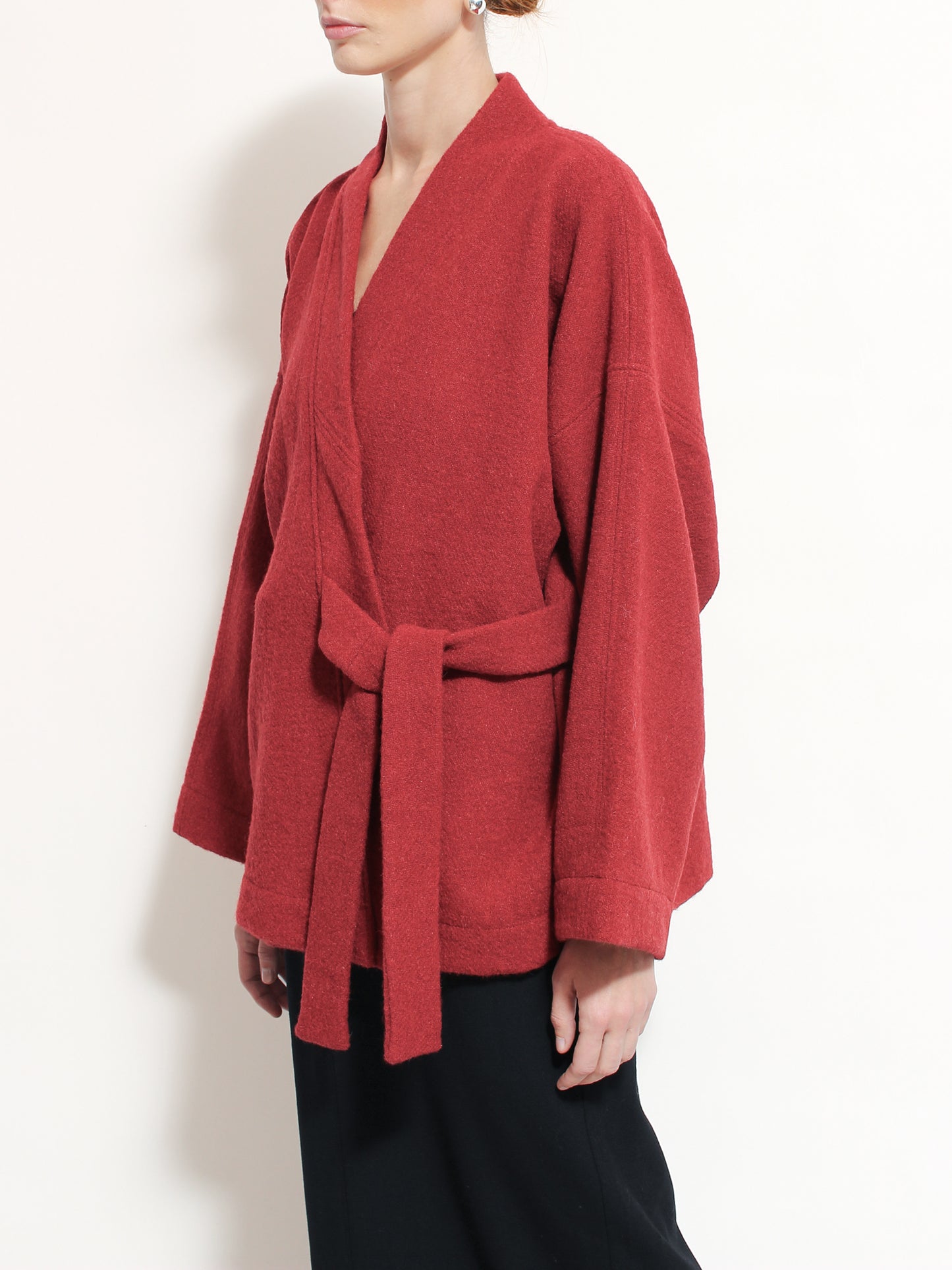 Czerwone Kimono Virgin Wool