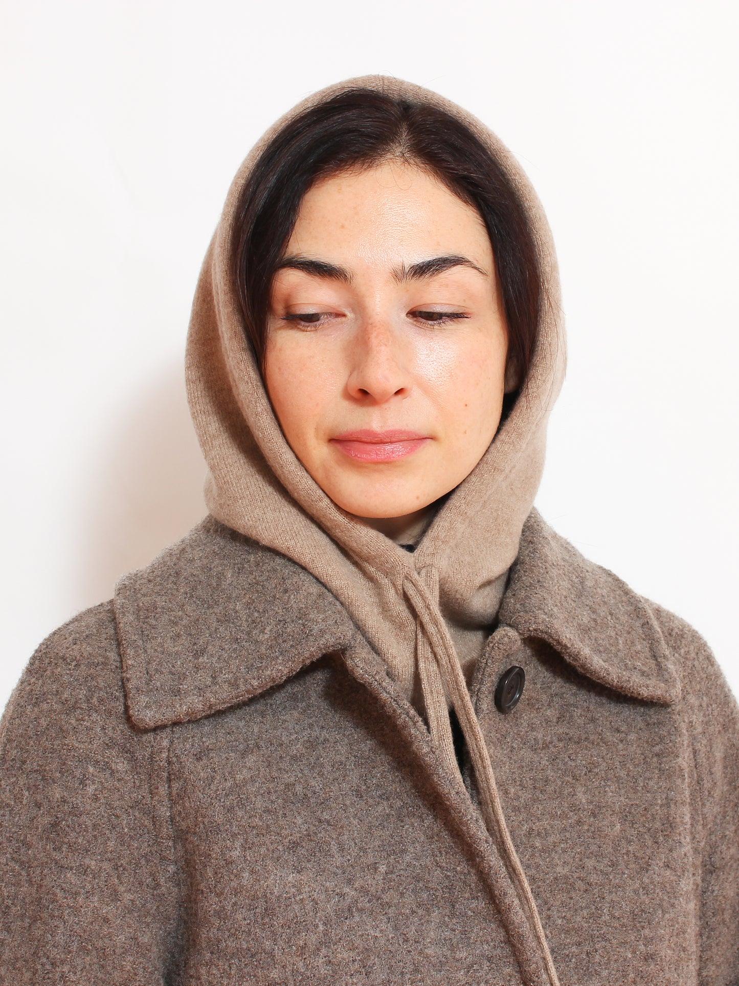 Cold Beige Cashmere Hood