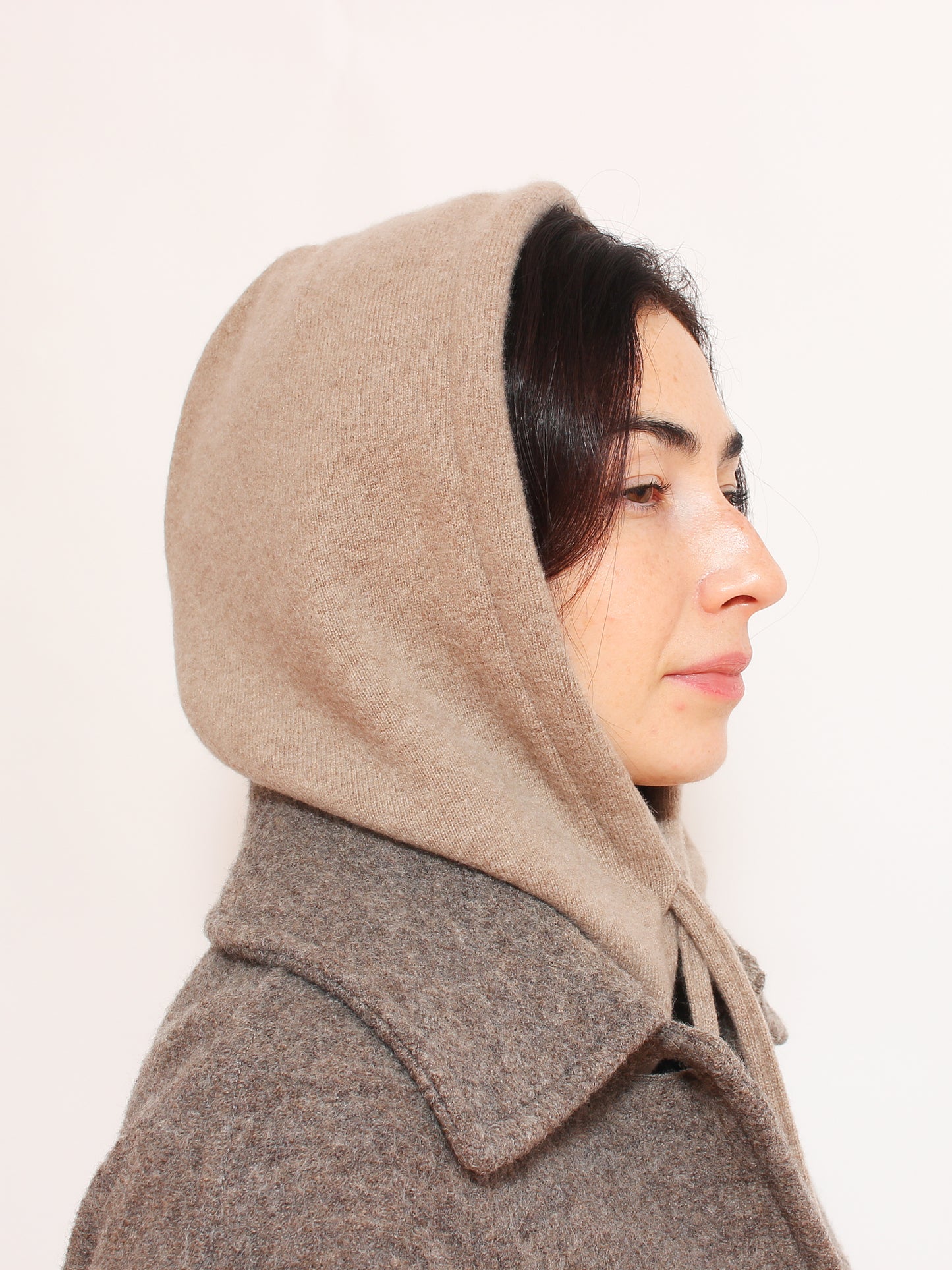 Cold Beige Cashmere Hood